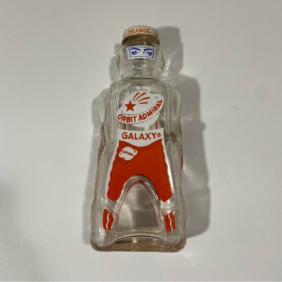 Vtg 50s Galaxy Spaceman orange orbit admiral bottle - Picture 1 of 5